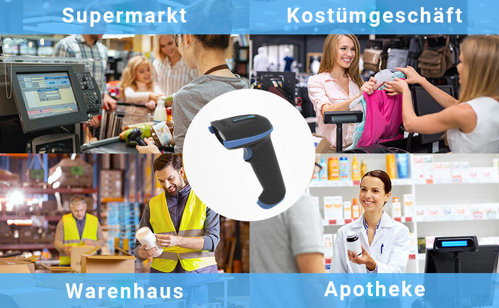 Tera Barcode Scanner D5100 2D Wireless Barcode Scanner Keil blau
