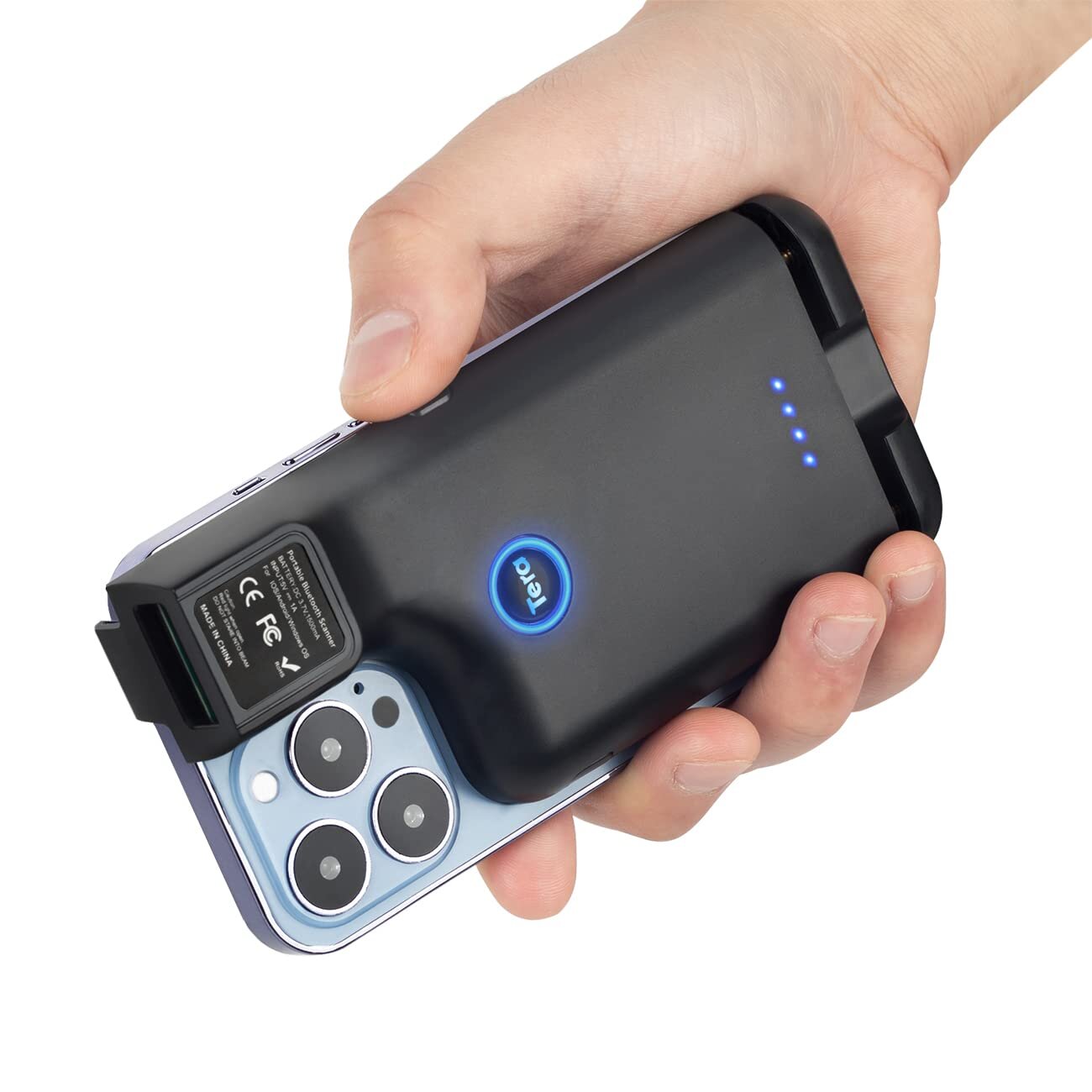 Tera Barcode Scanner 0013 1D 2D QR Tragbarer Rückclip Wireless Drahtlos Bluetooth für Smartphone