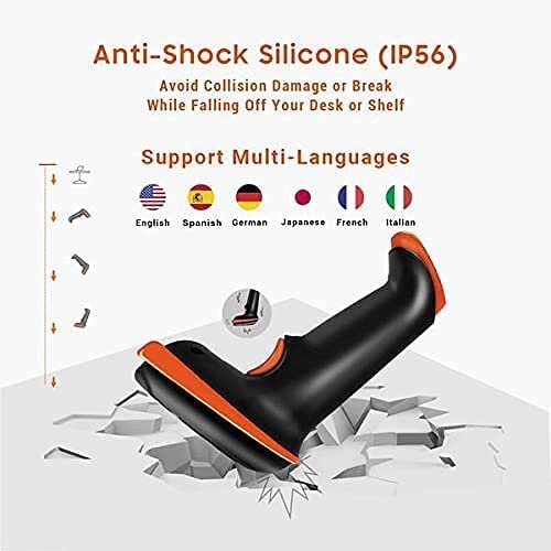 Tera Barcode Scanner 1D 2D QR Kabellos 2,4 GHz USB 2,0 Handscanner Ständer D5100