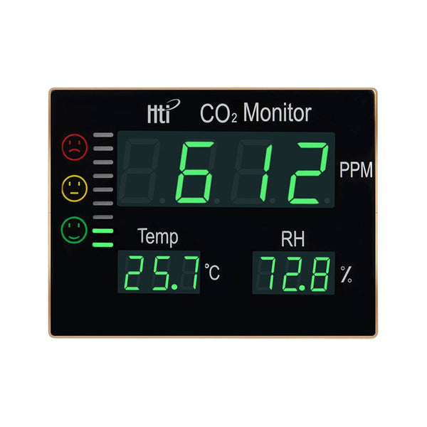 emissimo CO2 Messgerät, CO2 Monitor CO-20-Screen Wandbefestigung Alarmfunktion -LED-Display