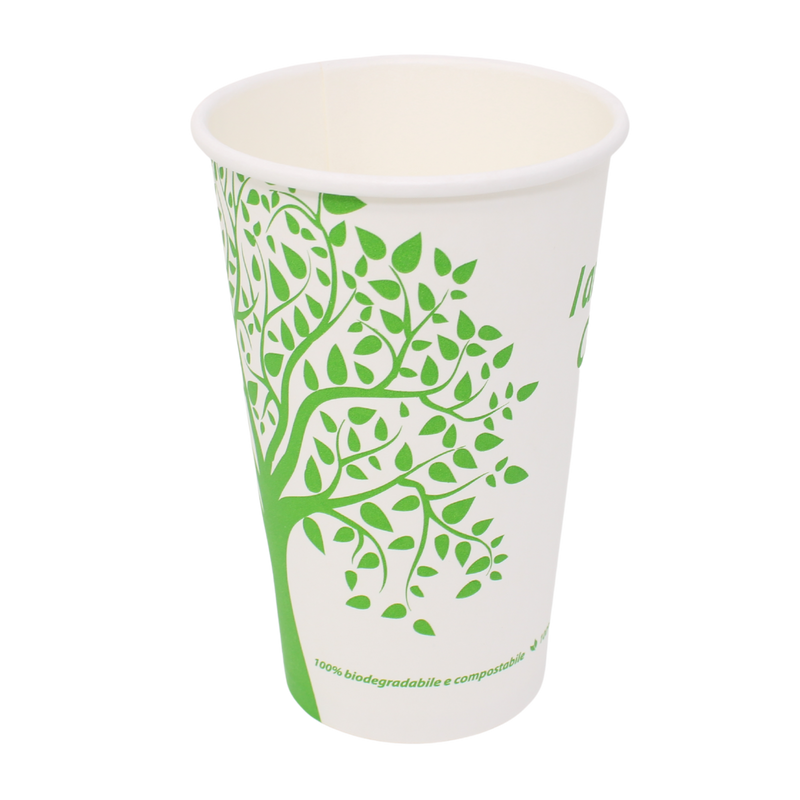 50 x Bio Einwegbecher "GreenTree" 0,355 L - Pappe PLA-beschichtet umweltfreundlich Kaffeebecher