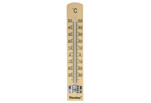 Außenthermometer 18 cm Holz Buche