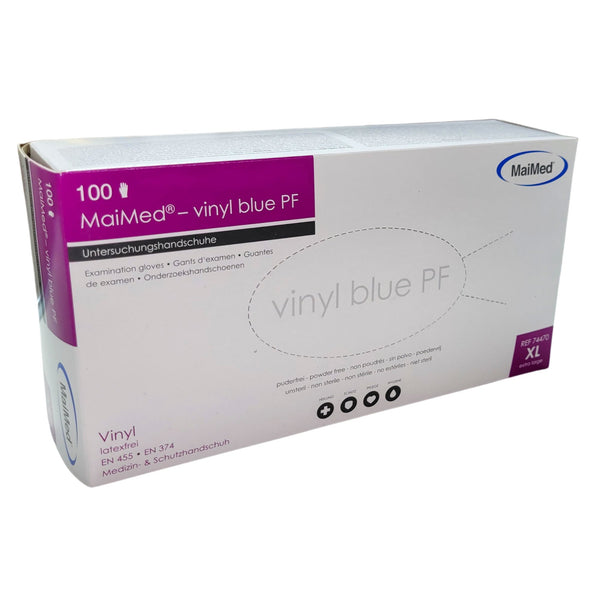 MaiMed 74470– vinyl blue PF 100 Stk/Box Vinylhandschuh EN 455 Kat. 3 blau Größe XL