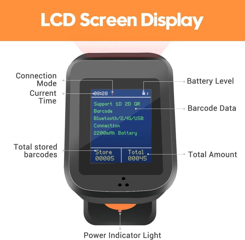 Tera 1D 2D QR Barcode-Scanner Einstellungsbildschirm Ladestation Bluetooth 2.4GHz USB HW0006Pro