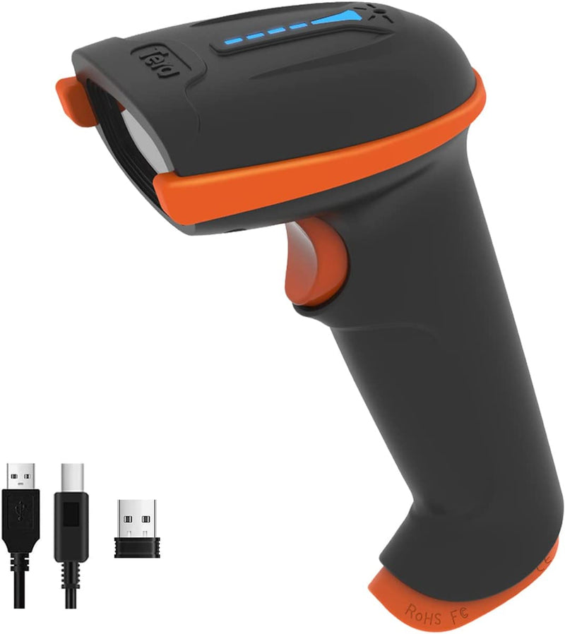 Tera Kabelloser Handheld-Barcode-Scanner 1D Wireless USB Akku 2000mAh Modell 5100 Orange