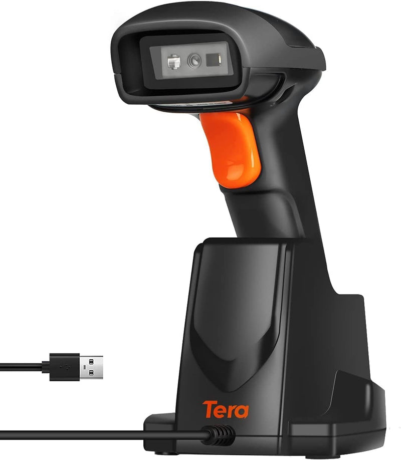 Tera Pro Barcodescanner QR 2D 1D Bluetooth2,4G mit USB Ladestation HW0007 Orange