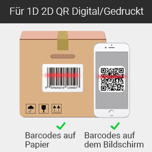 Tera Barcode Scanner 2.4 GHz/Bluetooth/USB 2000mAh Akku /Kabel/Ständer, HW0002 Grau