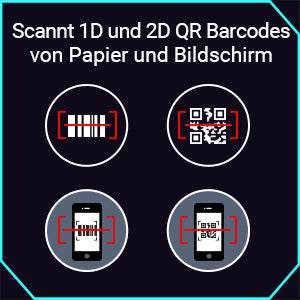 Tera Barcode Scanner 0013 1D 2D QR Tragbarer Rückclip Wireless Drahtlos Bluetooth für Smartphone