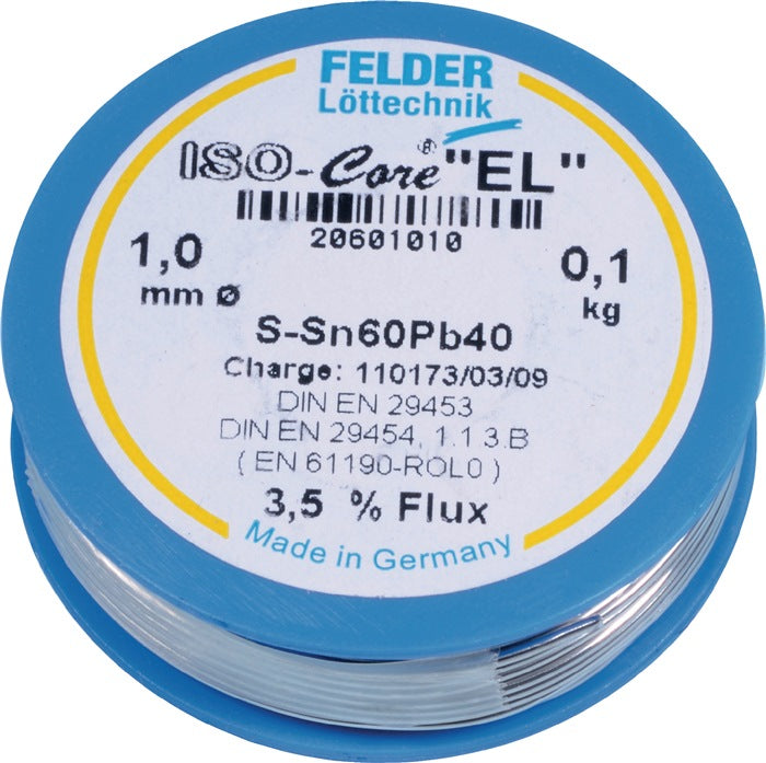 Lötdraht ISO-Core® EL 1mm 250g S-Sn60Pb40 FELDER