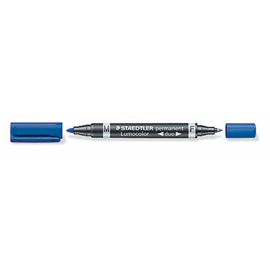 Marcador permanente STAEDTLER® Lumocolor® Duo 348 punta redonda azul de 0,6 y 1,5 mm