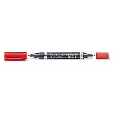 Marcador permanente STAEDTLER® Lumocolor® Duo 348 Punta redonda roja de 0,6 y 1,5 mm