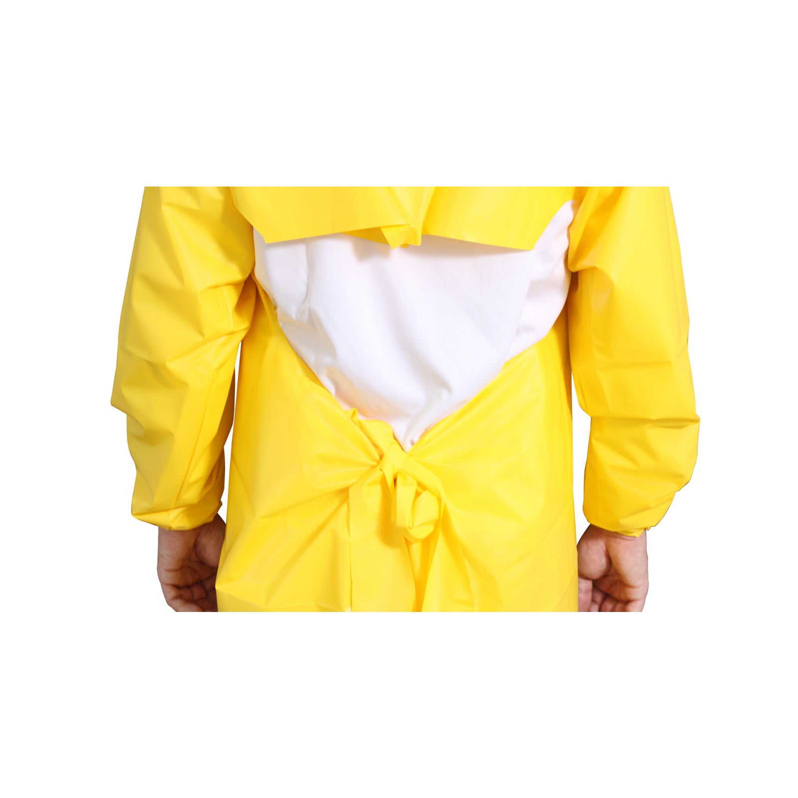 emissimo Mehrweg Schutzkittel MSK115OCG, Bindebänder, Gummibündchen, gelb,135x115 (Klinik Var.)