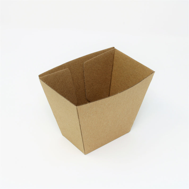 Take-away-Behälter aus Wellpappe, braun, Pommes-Box 70x45 mm h 90 mm - 400 Stück