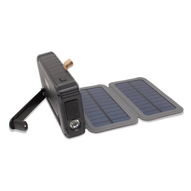 Generador de manivela de mano resistente al agua con energía Solar portátil, cargador de dínamo, banco de energía con linterna LED de 3 vatios