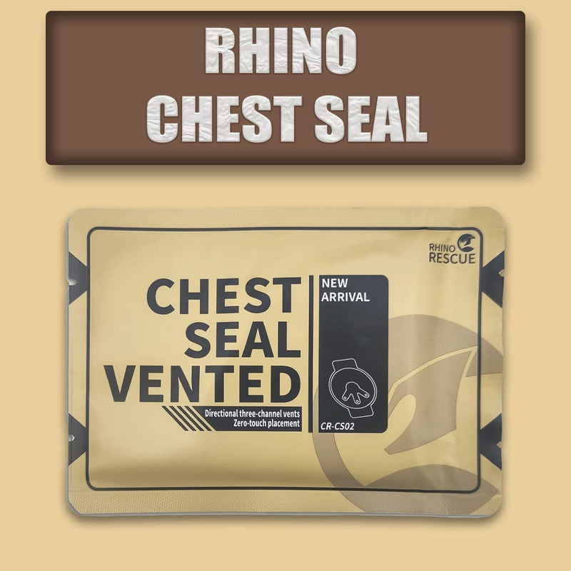 RHINO RESCUE Vent Chest Seal, Emergency Trauma Dressing, First Aid Kit Sterile Pack