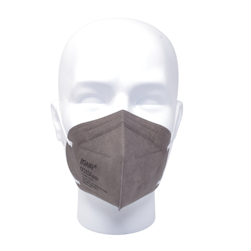 emissimo Atemschutzmaske BSWAY Grau, Klasse FFP2 ohne Ventil, EN 149 Faltmaske, einzeln verpackt