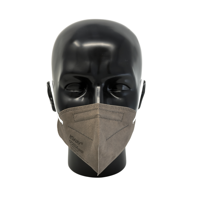 máscara de respiración emissimo BSWAY gris, clase FFP2 sin válvula, máscara plegable EN 149, empaque individual