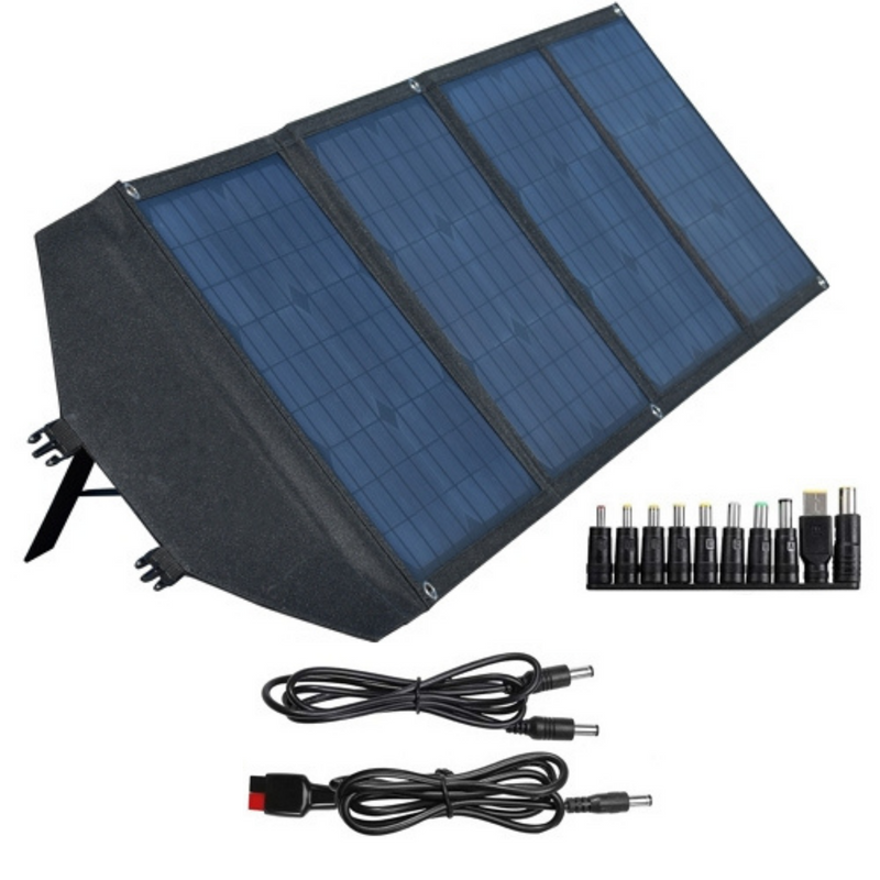 Panel solar plegable 80W - Estación de energía monocristalina con USB - Altamente eficiente y portátil
