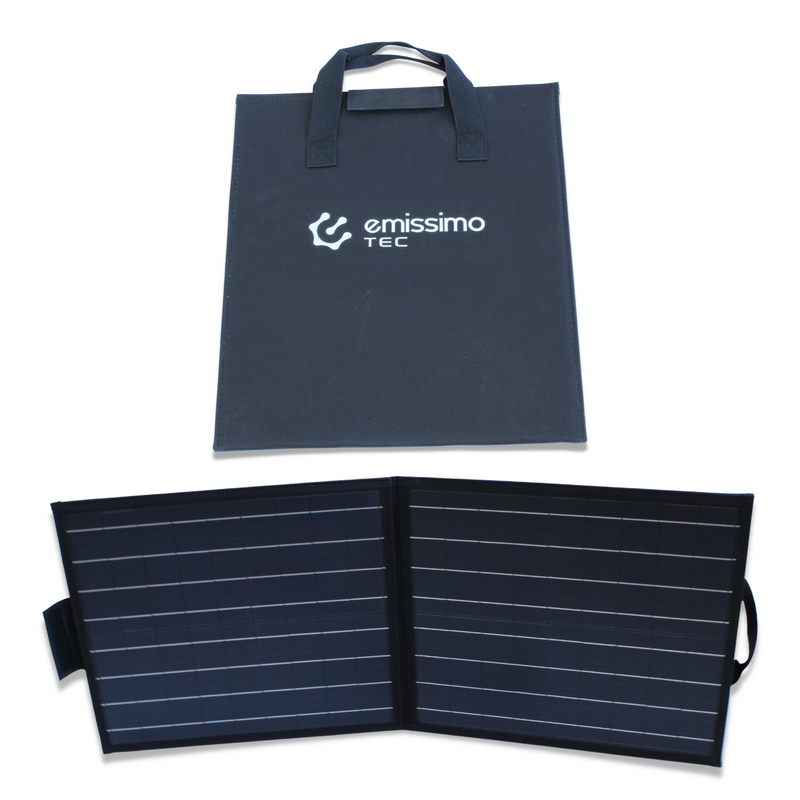 Panel Solar Monocristalino Plegable 50W - con 2 x Salidas USB - Altamente Eficiente y Portátil