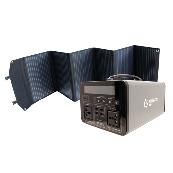 Emissimo Tec Starter Set Mobile Power 1000W Central eléctrica + 200W Panel solar