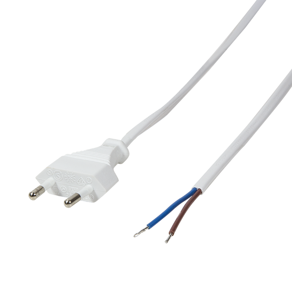 Cable de conexión LogiLink, enchufe europeo para abrir el extremo del cable, 1,5 m, blanco