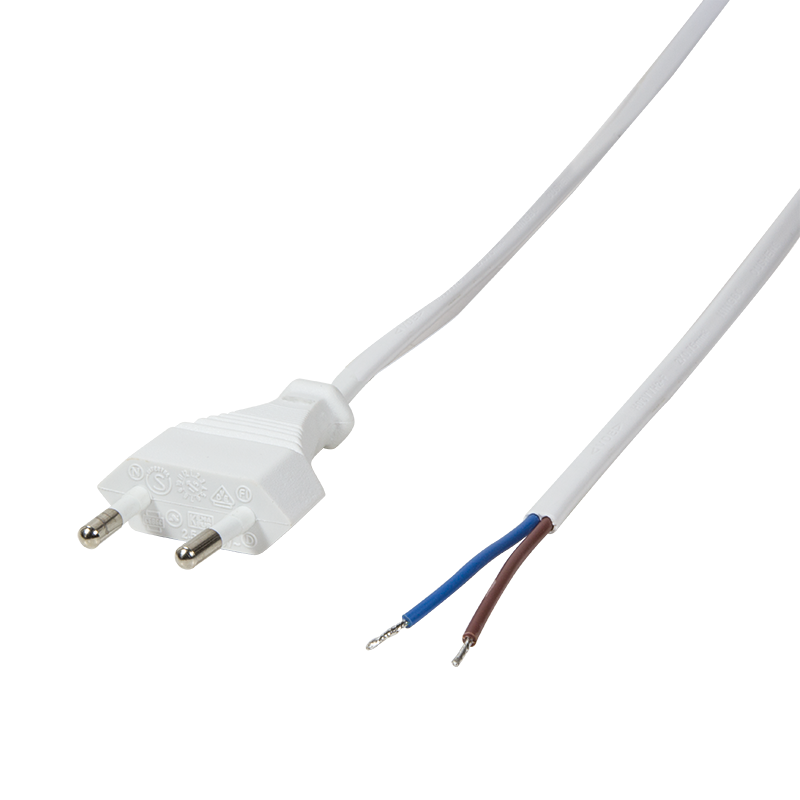 Cable de conexión LogiLink, enchufe europeo para abrir el extremo del cable, 1,5 m, blanco