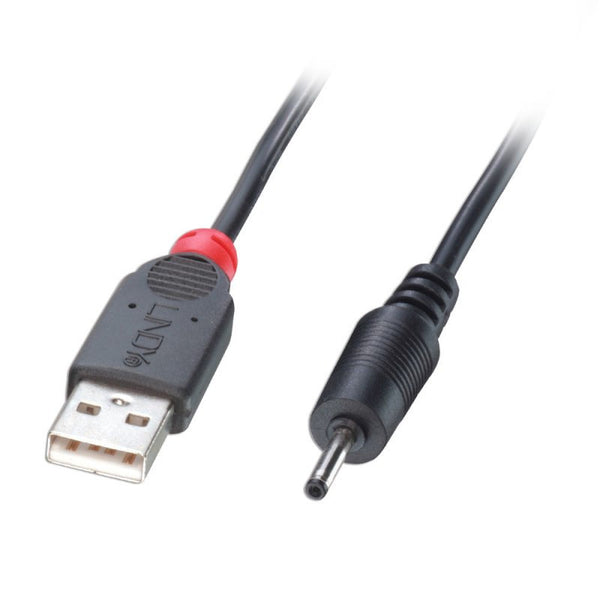 Lindy 70264 cable adaptador USB A 2,35/0,7 mm DC conector barril