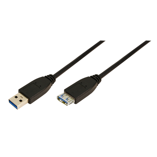 Cable de extensión LogiLink USB 3.0 Tipo-A a Tipo-A, negro, 1m