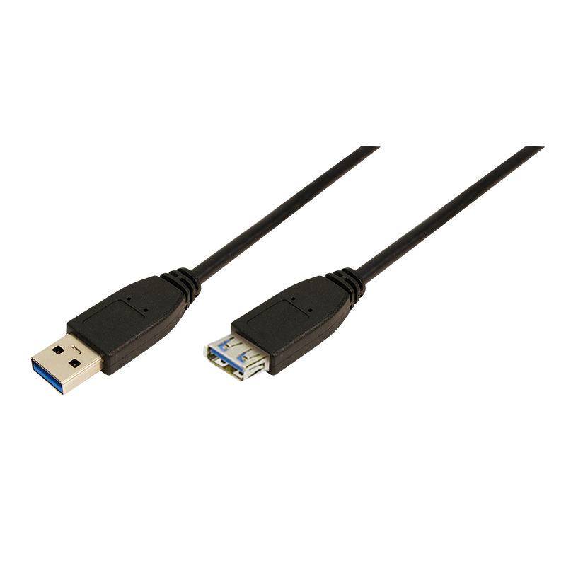 Cable de extensión LogiLink USB 3.0 Tipo-A a Tipo-A, negro, 1m