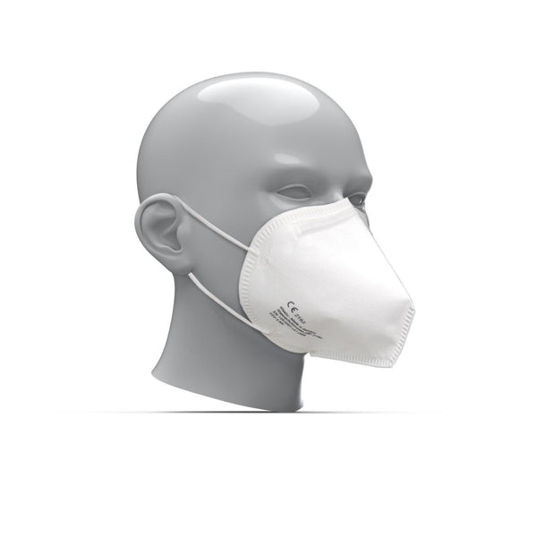 Máscara de respiración "UNI" FFP3 NR, blanca sin válvula, máscara plegable EN 149 - Made in Germany