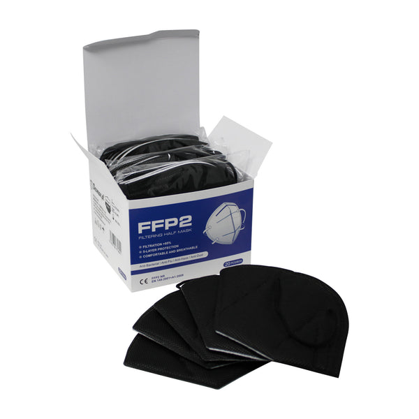FFP2 Atemschutzmasken Komfort2 schwarz DIN EN 149:2001+A1:2009 Made in Germany 1 Stück