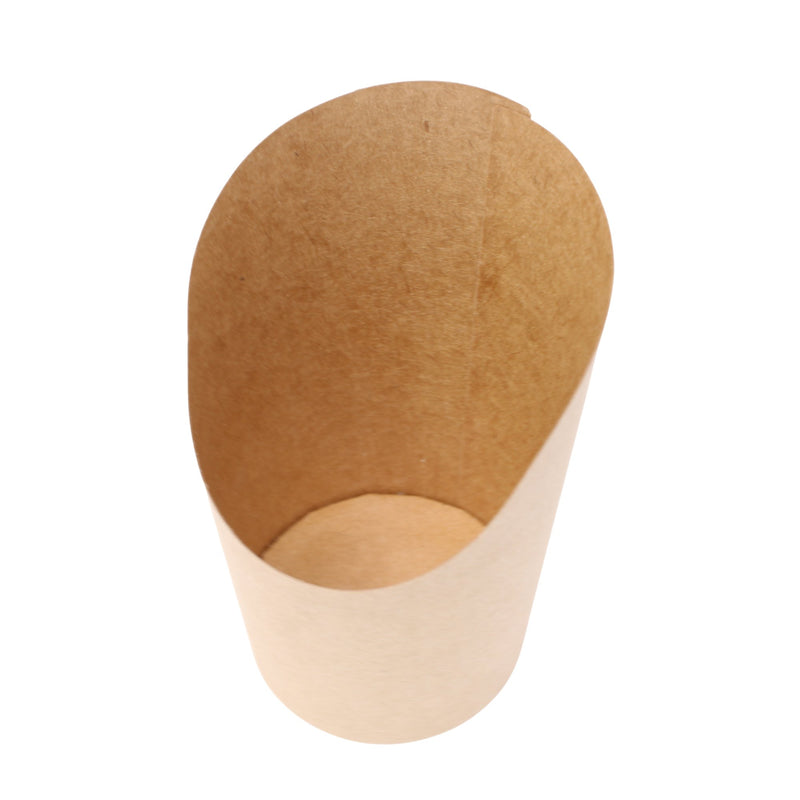 Pommes-Behälter aus braunem Kraftpapier + PE  - Maße: Ø 60 mm h 120 mm