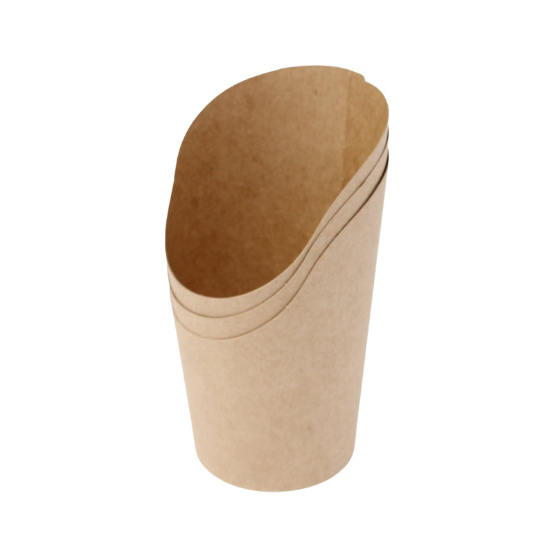 Contenedor de patatas fritas de papel kraft marrón + PE - Dimensiones: Ø 60 mm h 120 mm