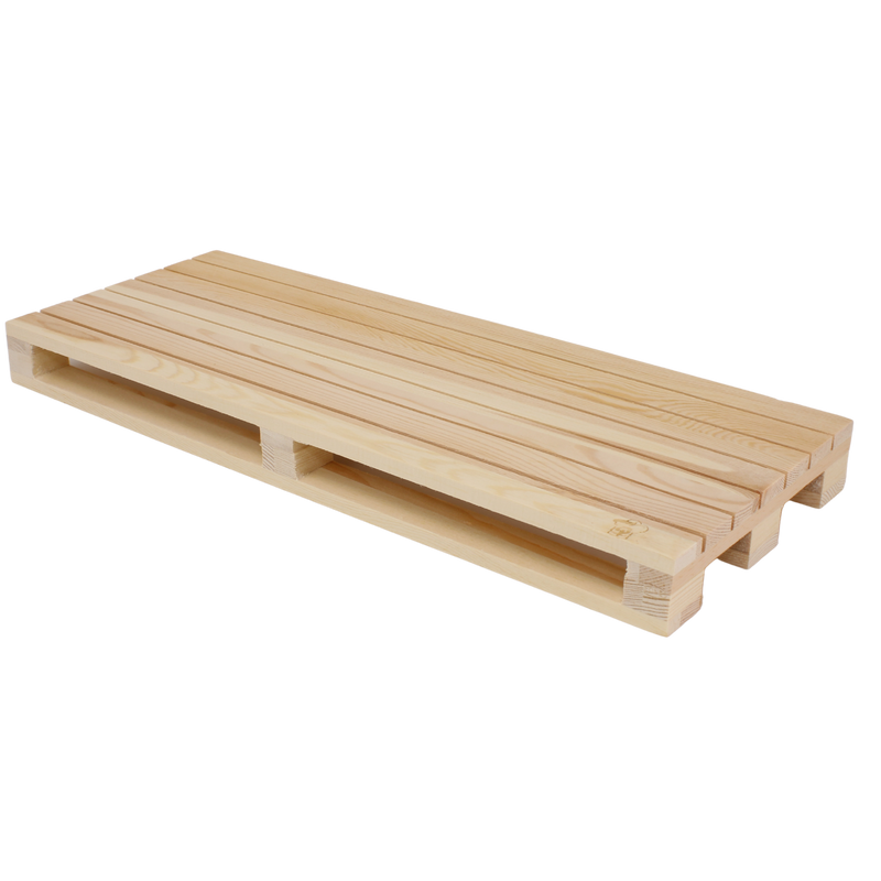 Mini palet de madera natural - Dimensiones: 40 x 15,2 x 3,5 cm - 1 pieza