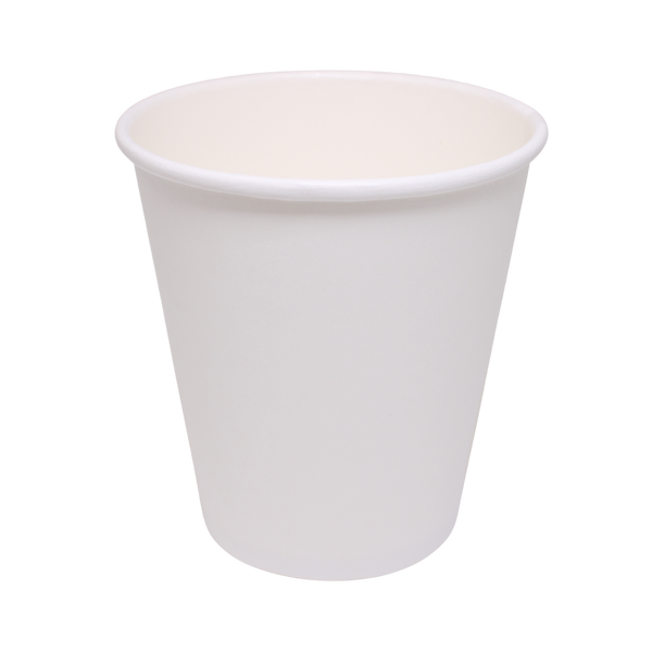 Vasos de papel compostables blancos - Capacidad: 237ml (8oz) - Paquete de 50