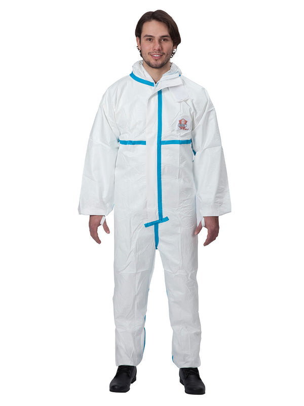 Protec Plus ropa de protección química general traje de protección EN14126 categoría 3 tipo 4/5/6 blanco M