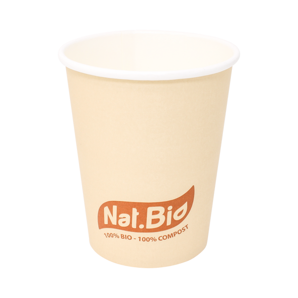 Vasos de papel marrón para bebidas frías y calientes - compostables - capacidad 237ml 8 oz - paquete de 50