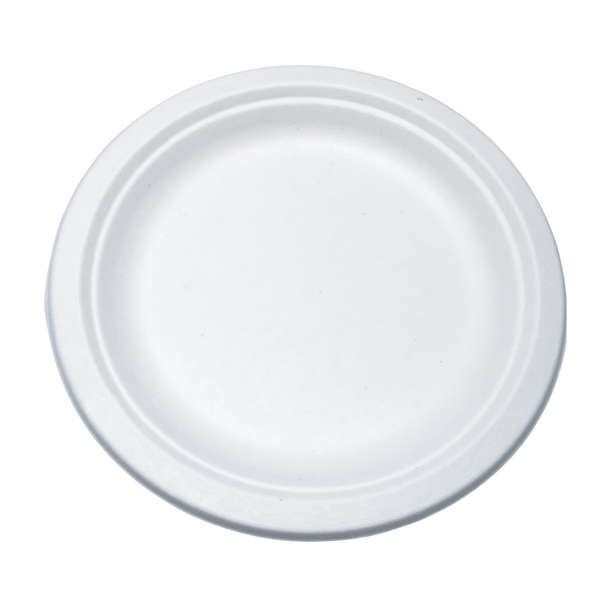 Platos orgánicos, platos de fiesta desechables, platos de menú redondos, compostables - diámetro: Ø 18 cm - 125 piezas