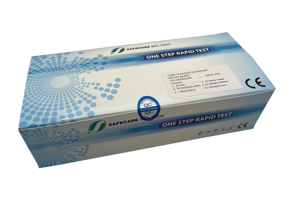 COVID-19 Safecare Rapid Antigen Test Set (25 piezas) prueba profesional de hisopo nasal corto
