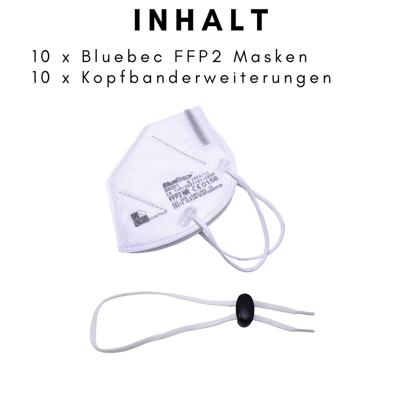emissimo FFP2 Atemschutzmaske, Klasse FFP2 NR ohne Ventil, EN149 Faltmaske - Germany, DEKRA 10St.
