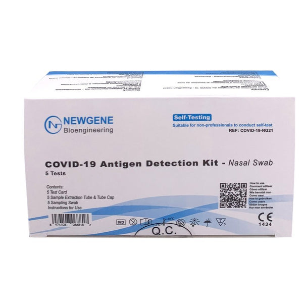 NEWGENE COVID-19 Kit de prueba de antígeno Prueba rápida Corona nasal Lay Test CE 1434 Paquete de 5