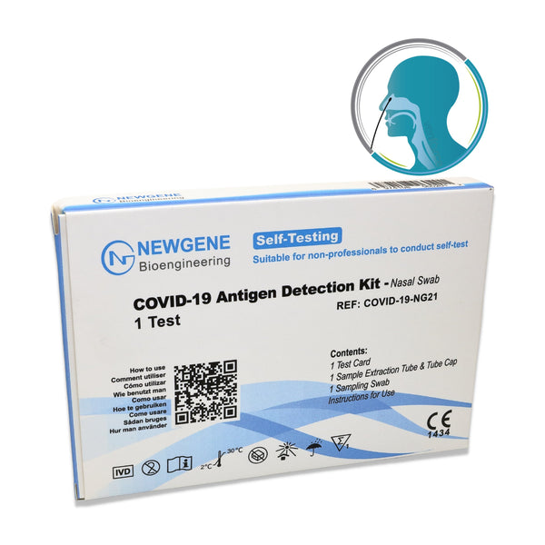 NEWGENE COVID-19 Kit de prueba de antígeno Prueba rápida Corona nasal Lay Test CE 1434 Paquete de 1