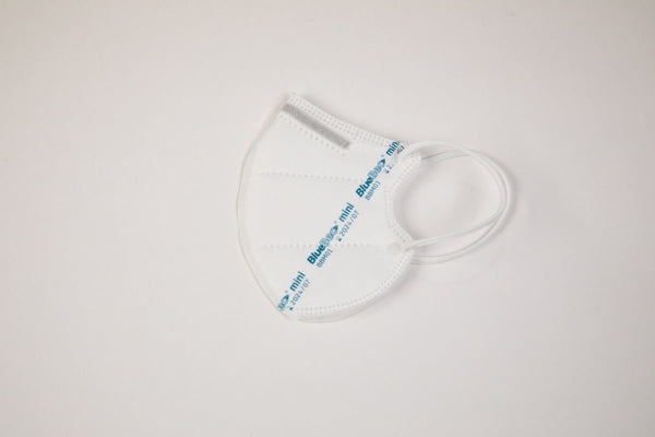 emissimo mini máscara protectora, XS para caras pequeñas y estrechas, Made in Germany caja de 10 blanco