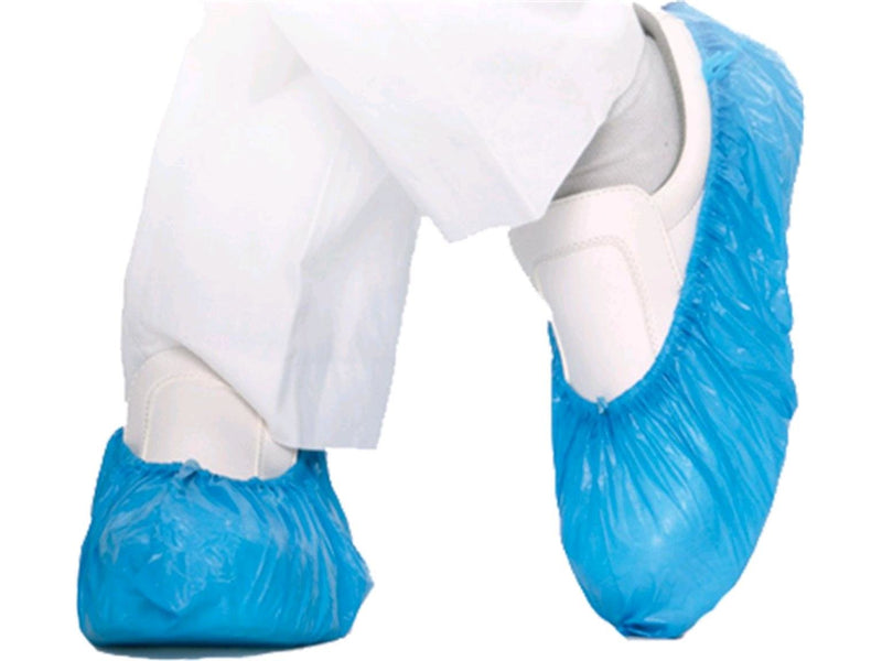 Cubrezapatos categoría I, cubrezapatos desechables cubrezapatos impermeable azul CPE 36 x 15 cm - 100 piezas
