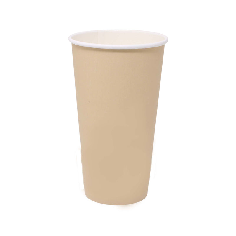 Vasos de papel marrón para bebidas frías y calientes - compostables - 591ml (20 oz) - 50 piezas