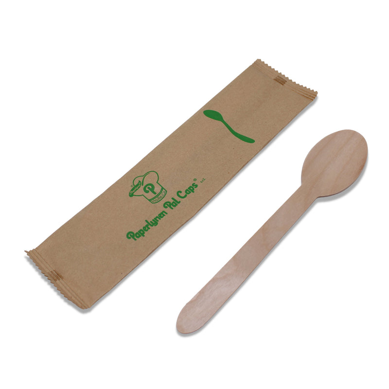 Cuchara de madera - 16 cm - Embalado individualmente: 50 piezas en un paquete