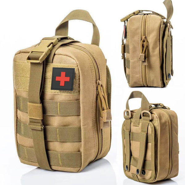 Military IFAK1 Trauma Kit First Aid Pouche Molle Tactical Medical marrón (8 piezas)