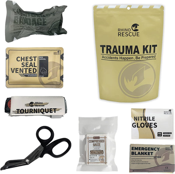RHINO RESCUE Tactical Trauma Kit Stop The Bleed IFAK Suministros de recarga Cuidado de heridas de combate