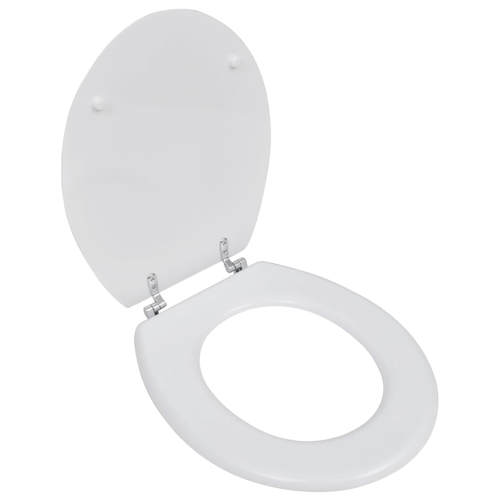 Asiento de inodoro tapa de MDF sin diseño de cierre suave blanco