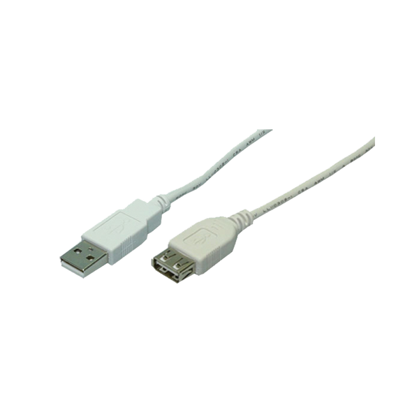 Cable LogiLink USB 2.0 extension A plug -&gt; A socket, grey, 5m